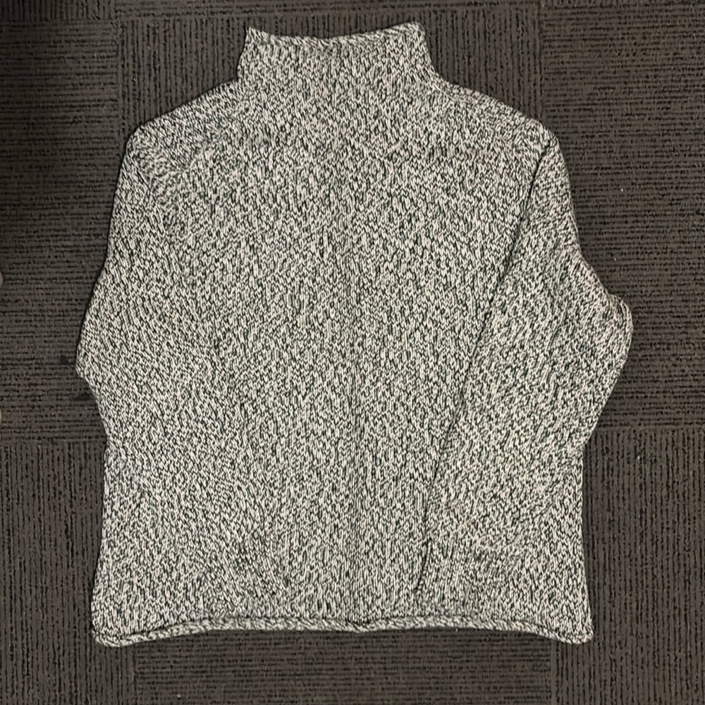 J.Crew Rollneck Sweater 100% cotton men’s green/cream sweater